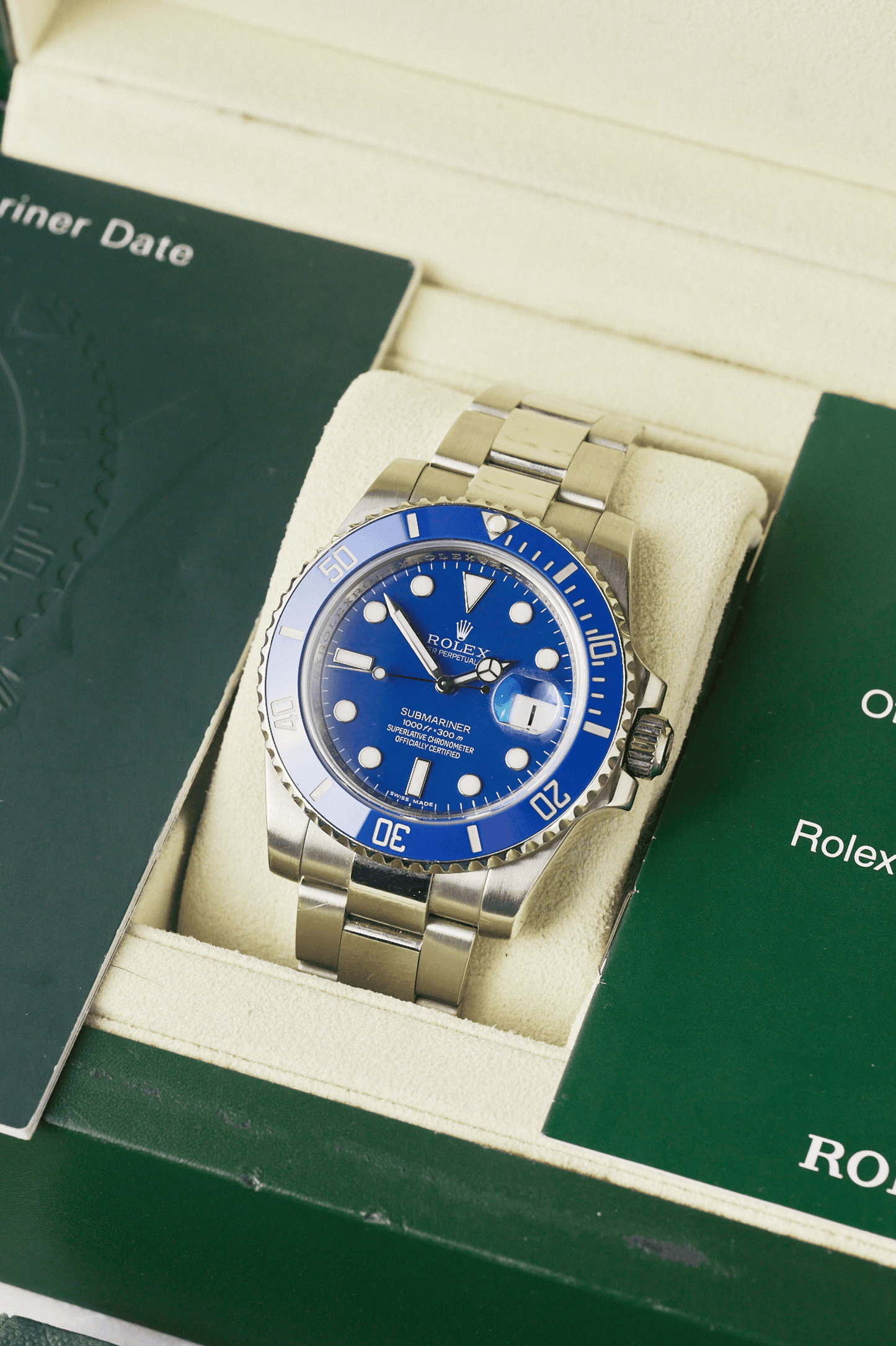 2016 Rolex Submariner Date 116619LB WG "Smurf"